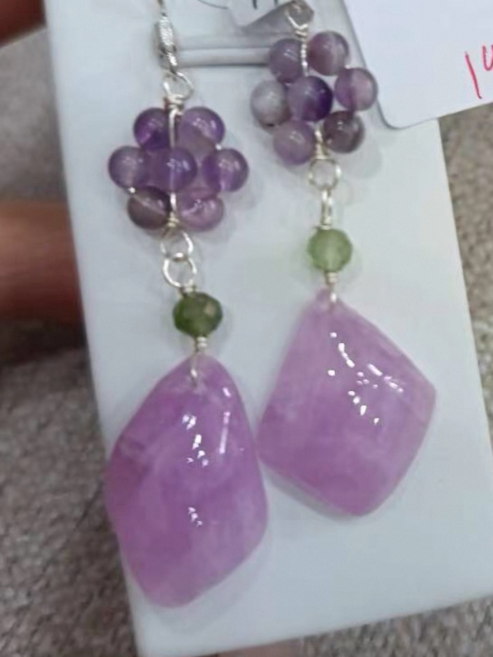 Amethyst & KunzitA Sterling Silver Earrings
